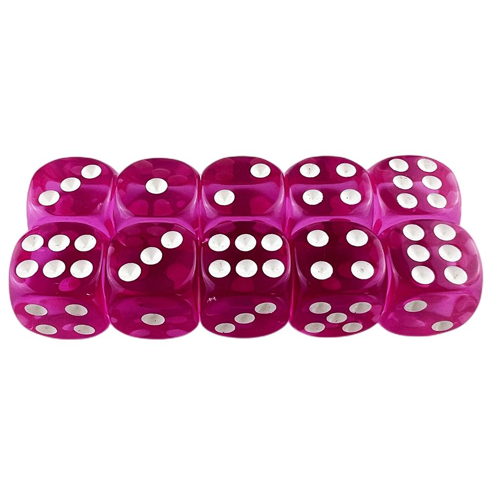 Candy Color Dice 10pcs 6 Sided Translucent Dice Acrylic Game Dice Set