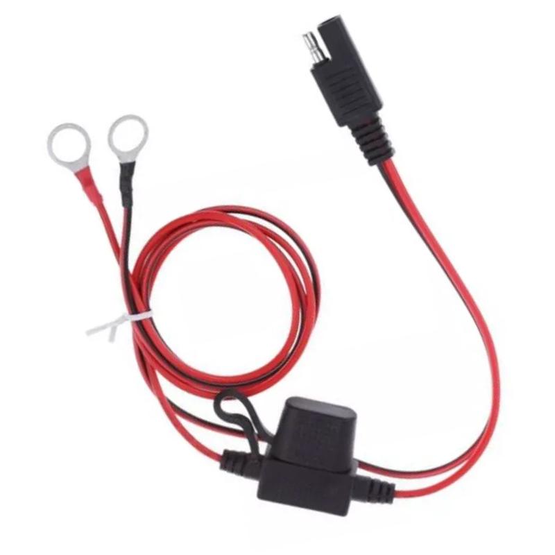 14AWG SAE to O Ring Cord Adapter Motorcycle Battery Charging Cable Connector Harness 12V New High Quality