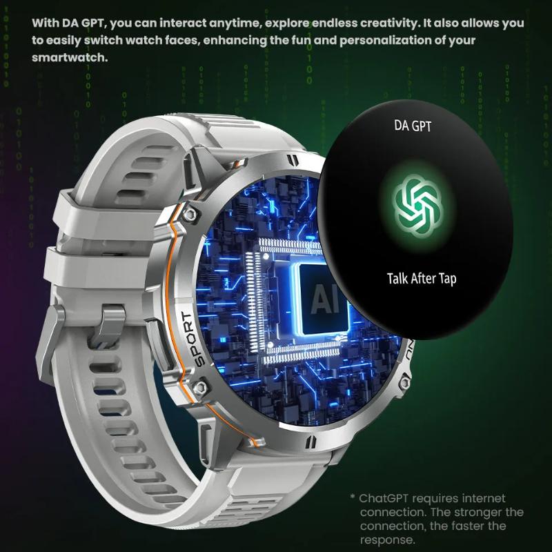 2025 NEW Outdoor Military GPS Smartwatch Men 1.73"HD Screen Compass 1000MAH Heart Rate BT Call 10M Waterproof Watch for HUAWEI