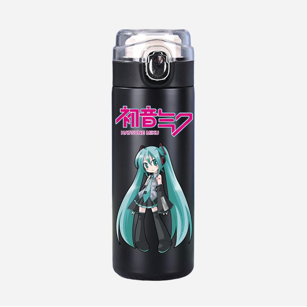Tazza Termica Stampata Anime Hatsune Miku Portatile Acciaio Inossidabile 400ml Borraccia Anti-perdita Tazza da Campeggio Regalo