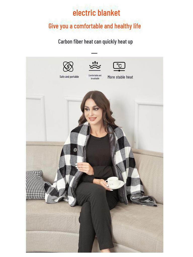 Multifunksjonelt USB-varmeteppe og sjal for kontoret