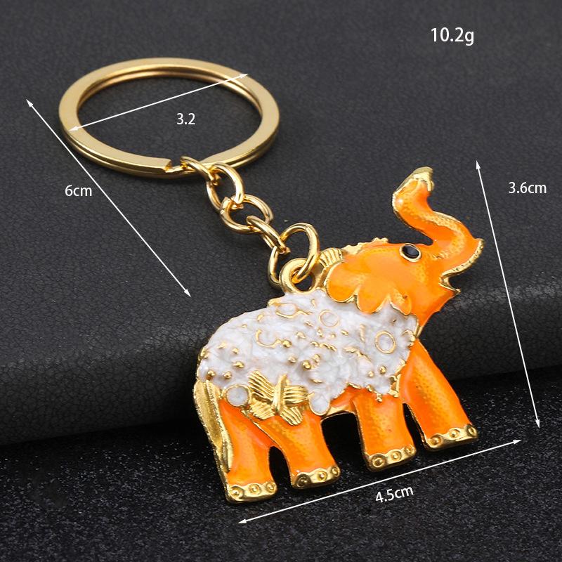 Vintage Colorful Elephant Keychain Creative Cute Animal Bag Car Key Ring For Men Women Gift