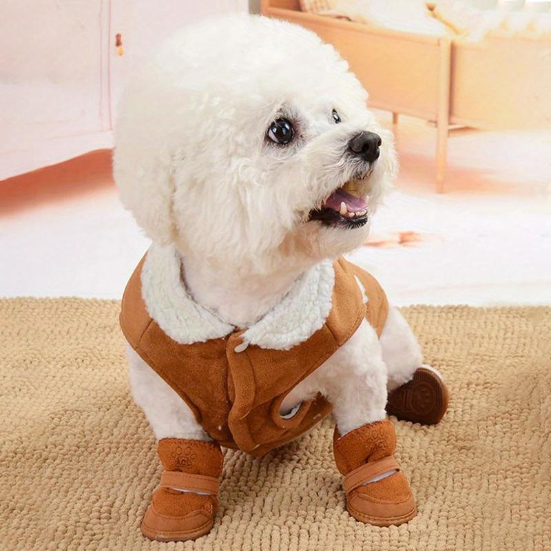 1Set Velvet Daily Pet Snow Boots Multiple Sizes Comfortable Anti Slip Durable Taking Photos Pet Socks Protecting Soft Outdoor