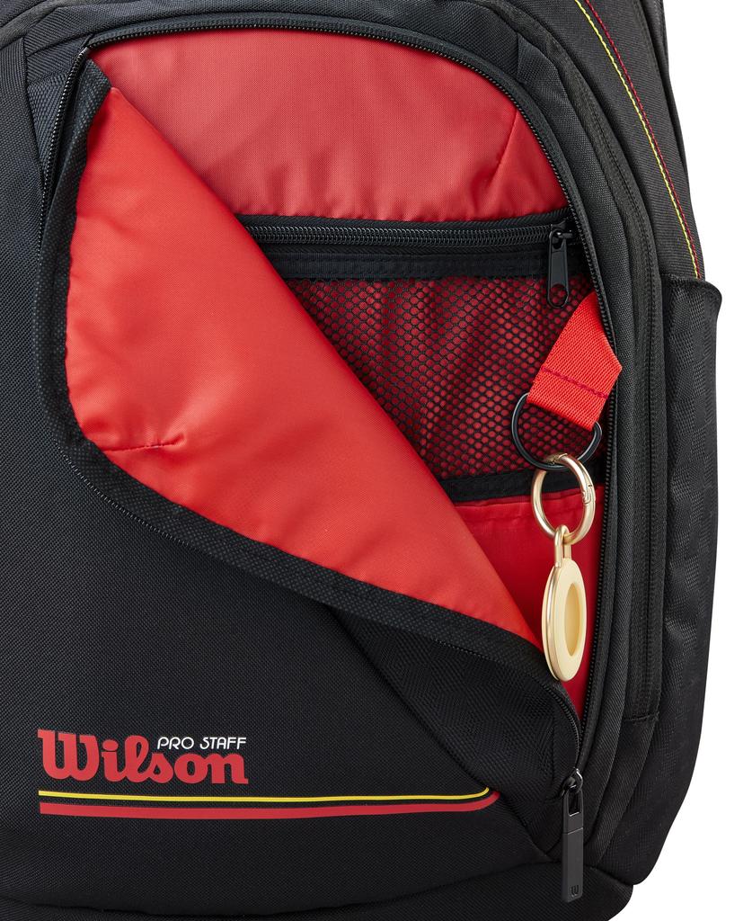 Wilson PRO STAFF CLASSIC Tennis Racquet Bag Backpack Holds up to 2 racquets on Black WR8051901001 - (based medium-weight racquets) -
