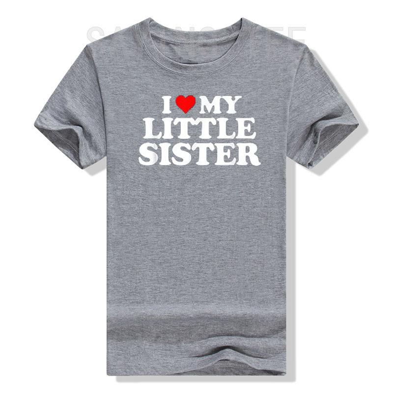 Ich Liebe Meine Schwester T-Shirt Ich Liebe Meine Kleine Schwester Grafik T-Shirt Oberteile Lustige Sprüche Buchstaben Gedruckte Outfits Familie Partnerlook Kleidung