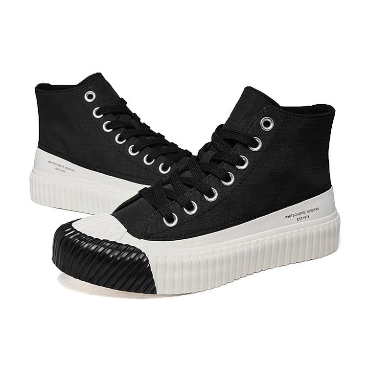 A.Four X Kappa Collaboration High-Top Canvas Shoes Unisex sneakers Black White KPARSVS80C-128