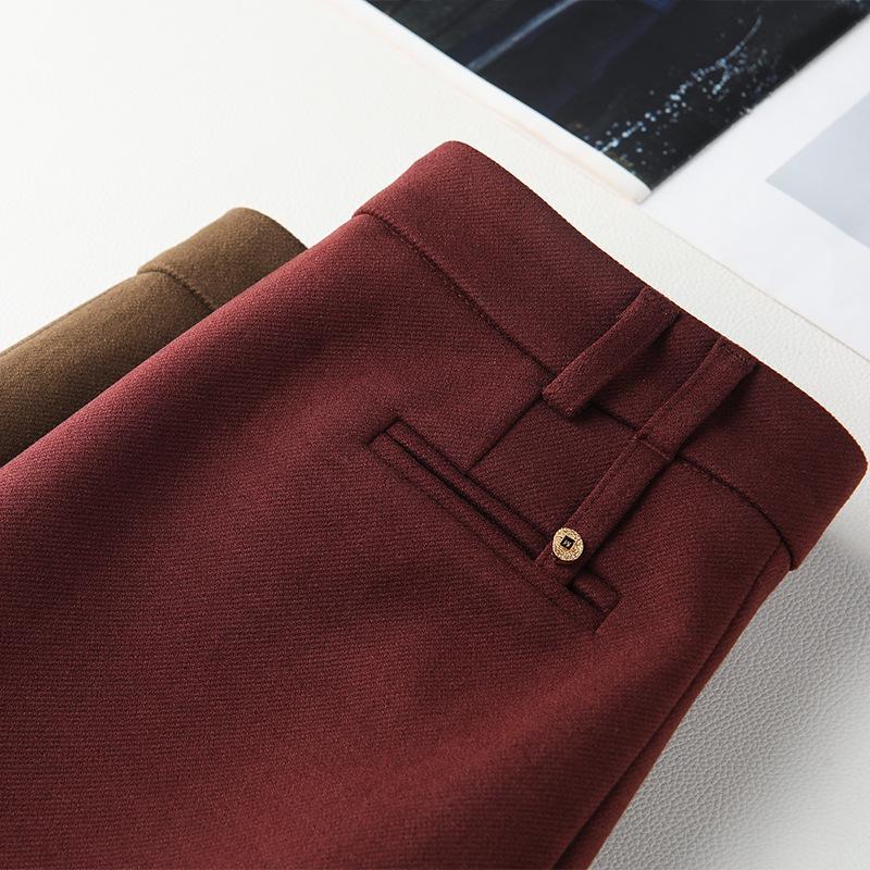 Khaki Wool Midi Bodycon Skirt for Women - 2024 Autumn/Winter New Style with Slit