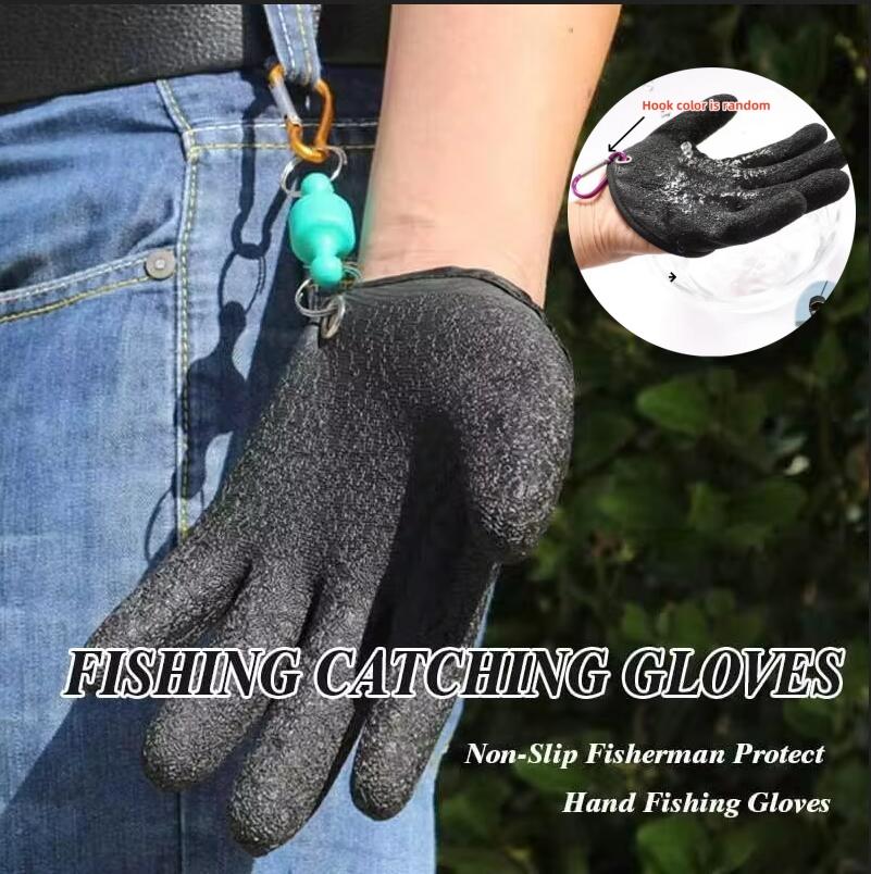 Guanti da Pesca Cattura Magnete Rilascio Antiscivolo Protezione Mano da Perforazioni Graffi Impermeabili Guanti da Pesca