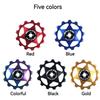 Bicycle Aluminum Alloy Rear Guide Wheel Mountain Bike Bearing Anode CNC 11T 13T Toothed Derailleur Riding Equipment