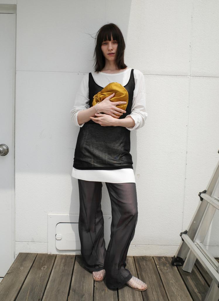 D.PABLO Charcoal See Through Pants
