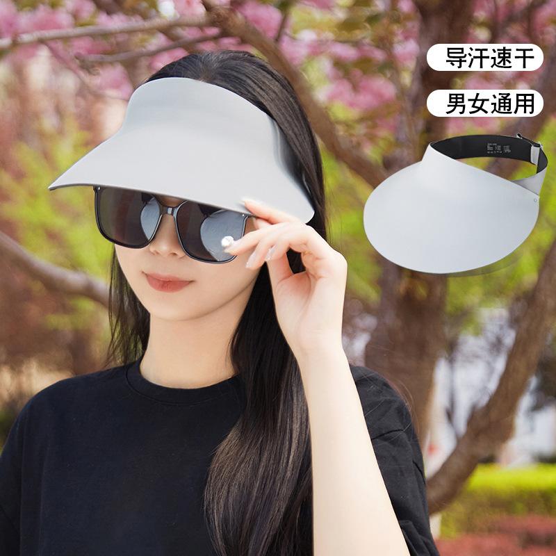 Spurloser integrierter Sonnenhut, Damen neuer großer Kopfumfang faltbarer leerer Oberteil Sonnenschutz Sonnenhut