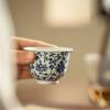 1 Pc Chinese Blue Ceramic Tea Cup Handmade Porcelain Tea Bowl Household Tea Set Personal Teacup Meditation Cup 50ml