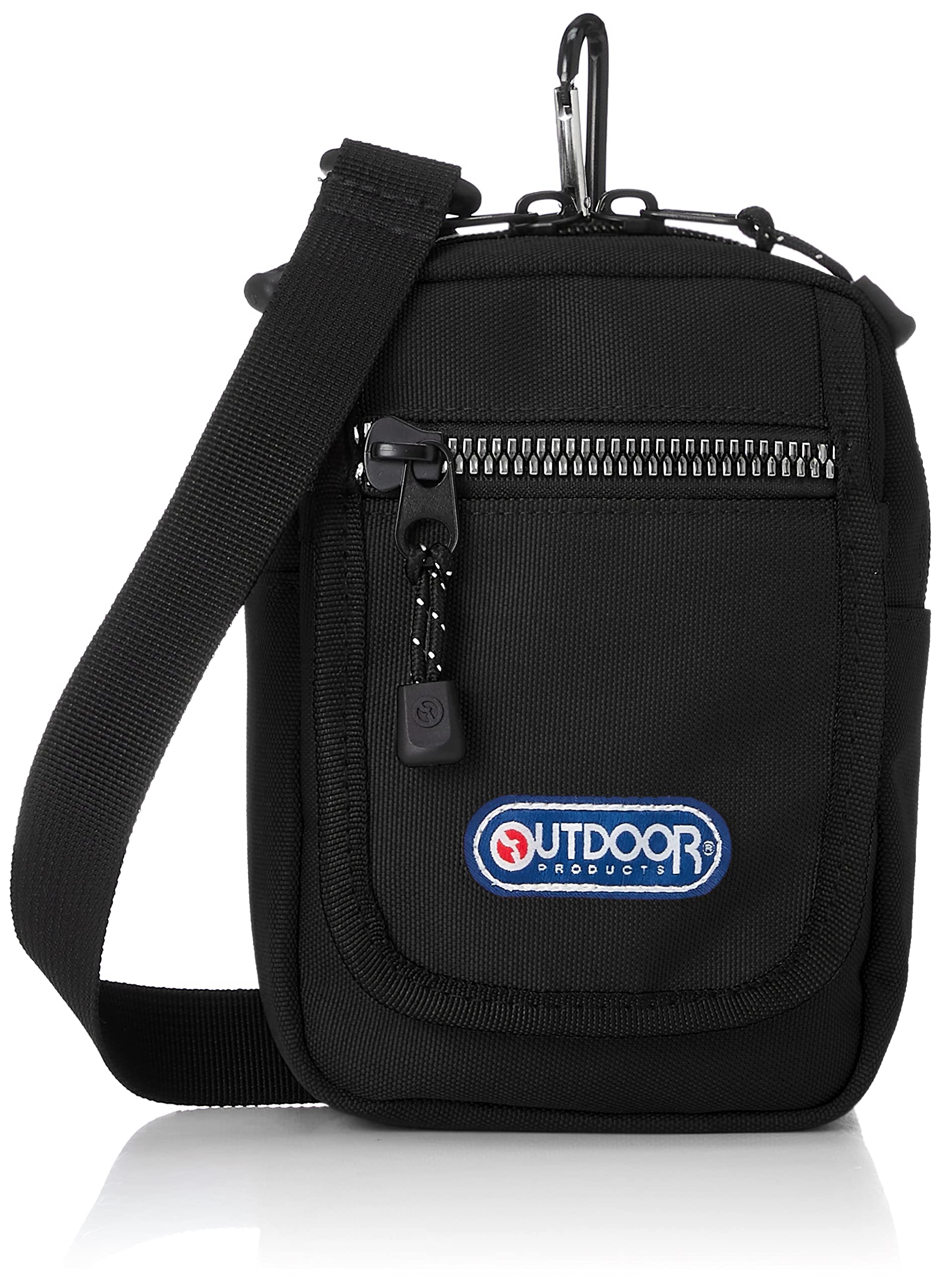 

Mini Pouch with Shoulder Smartphone Luminous Metal Style Black [Outdoor Products] Carabiner, Strap, Storage, Zipper,