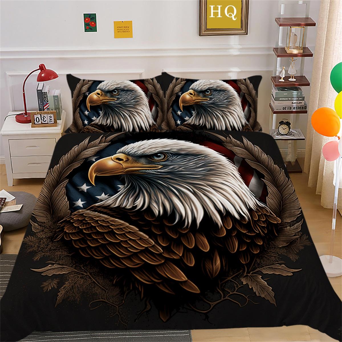 

Комплект постельного белья серии 3D Eagle, пододеяльник с птицей, 2/3 шт., DE135 * 200, полноразмерный, для комнаты мальчика, моющийся, мягкий, быстросохнущий, украшение для дома AU Single 140x210cm