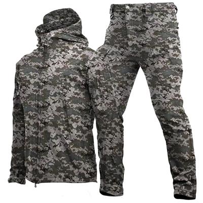 Nowe ubrania myśliwskie odzież kamuflażowa mundur wojskowy kombinezon bojowy Soft Shell wodoodporna kurtka taktyczna + spodnie na Camping piesze wycieczki