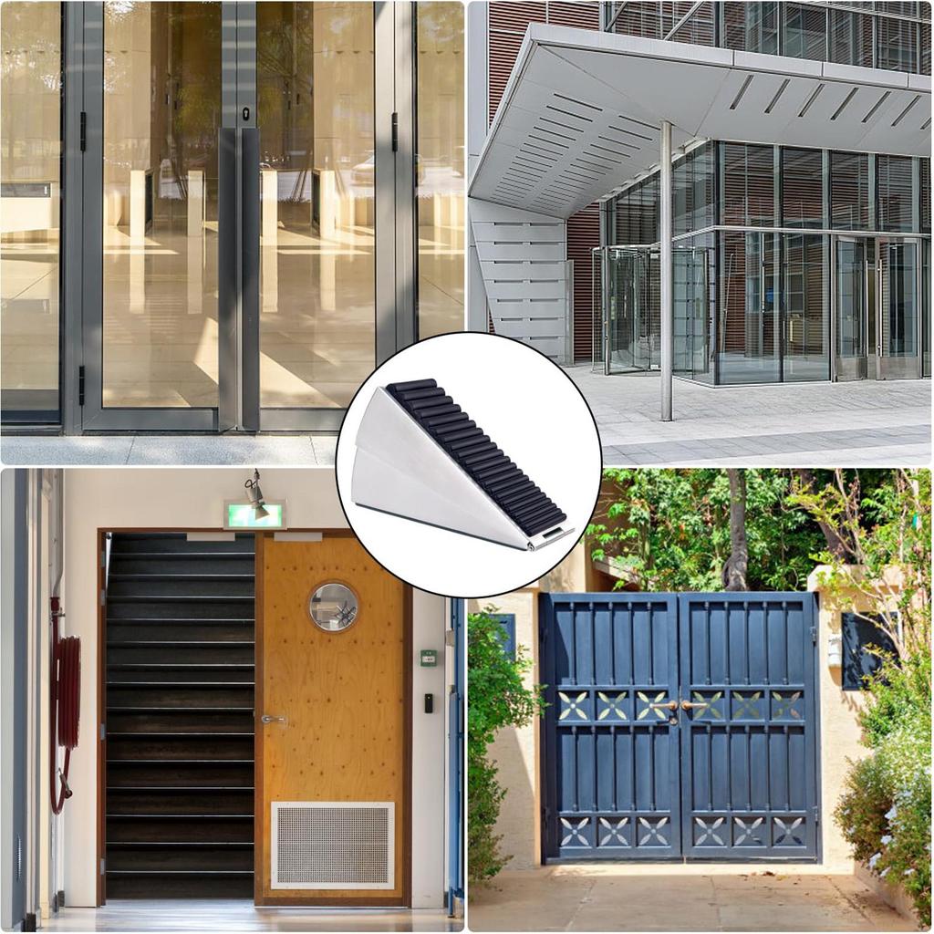 Heavy Duty Door Stopper Height Adjustable Spring Loaded Wedge Door Rear Retainer Non-Slip Door Stop For Home Office