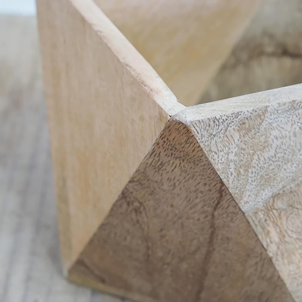 Posh Living Polygon Topf B19 x T19 x 41335 Deckel, Groß, Holz, H17cm,