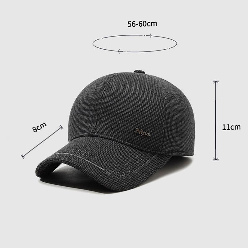 Winter Men's Velvet Thick Baseball Cap For Middle-aged And Elderly Outdoor Ear Protection Cap Warm Cotton Cap
