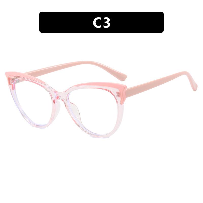 Fashion Variegated Cat-eye Collision Flat Frame Glasses Anti-blue Light Ins Style Eyeglasses Frames Trendy Leisure and Versatile