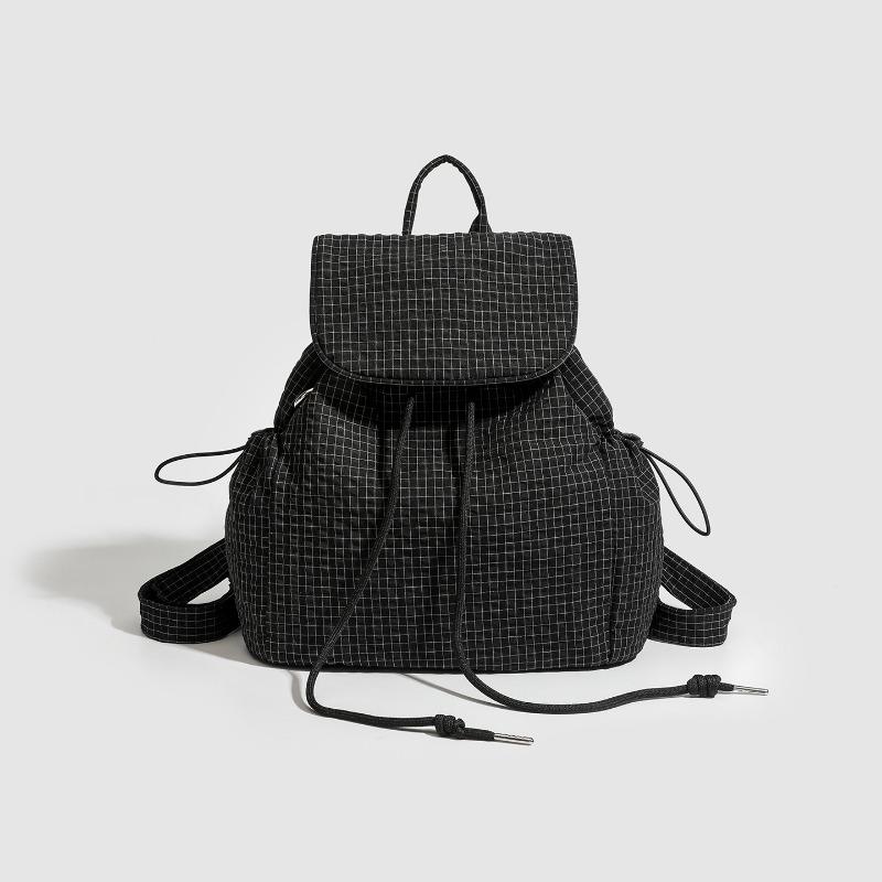 Zaino alla moda, leggero e retrò con grande capacità, borsa da scuola a scacchi casual e versatile per il pendolare