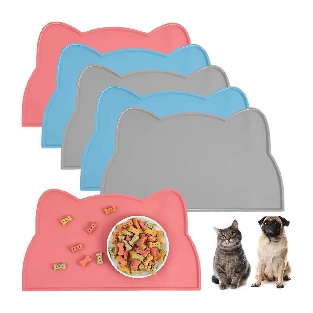 Livsmedelsgodkänd Silikon Kattmatta Smutsavvisande Lätt att Rengöra Hund- och Kattmatskålsmattor Vattentät och Läckagesäker Halkfri Matta Husdjursprodukt