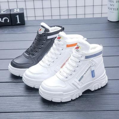 Mode Vinter Dam Bomullsskor Plysch Tjock Varm Stövletter Kvinna 2025 Dam Bekväm Stövel Hög Topp Sneakers Snö Korta Stövlar 35-40