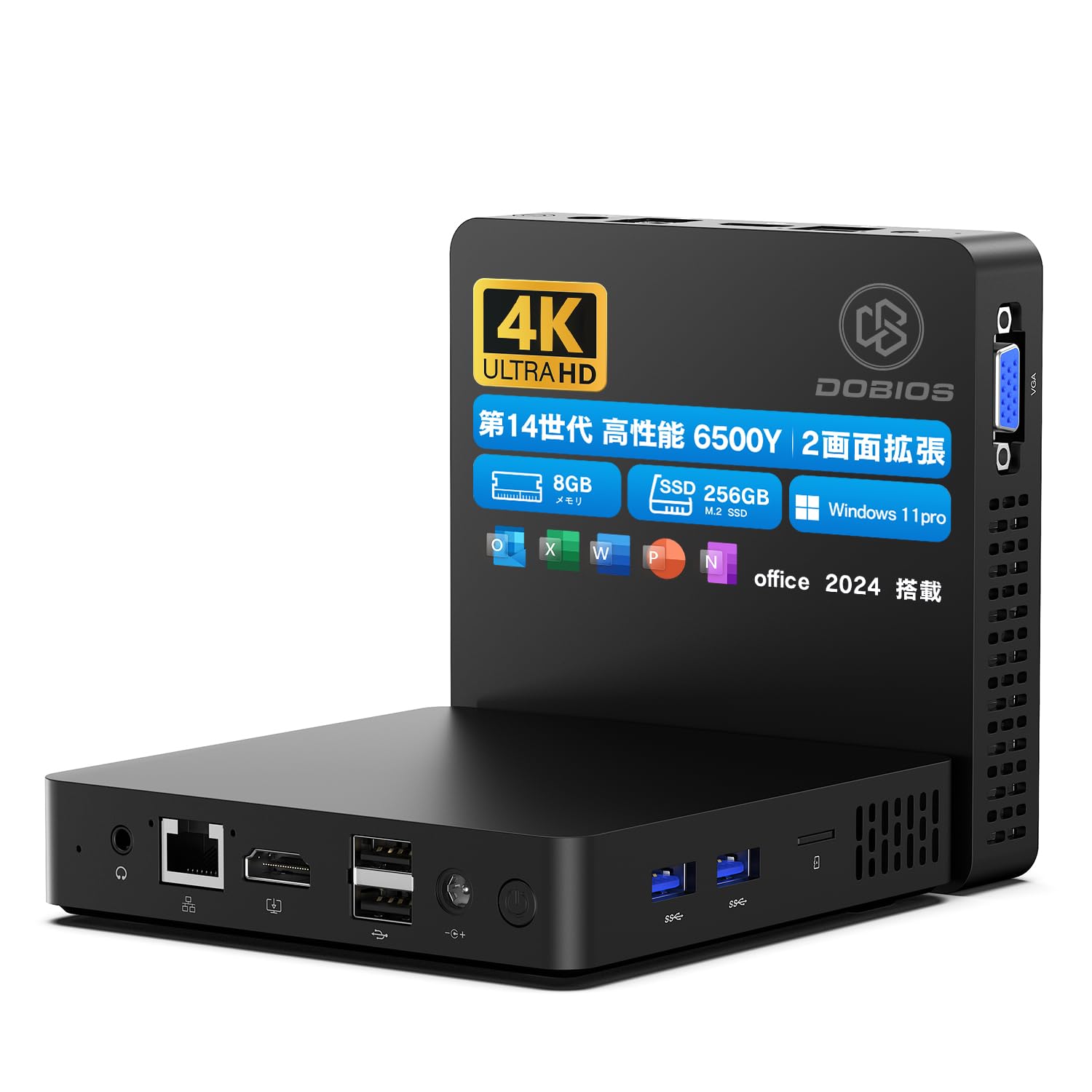 

Dobios Mini PC with 14th Generation Intel 6500Y than Office Win11 up to WIFI BT Dual Monitor High Desktop Ideal for (Faster N5095), 2024, Pro, 3.4GHz, чорний