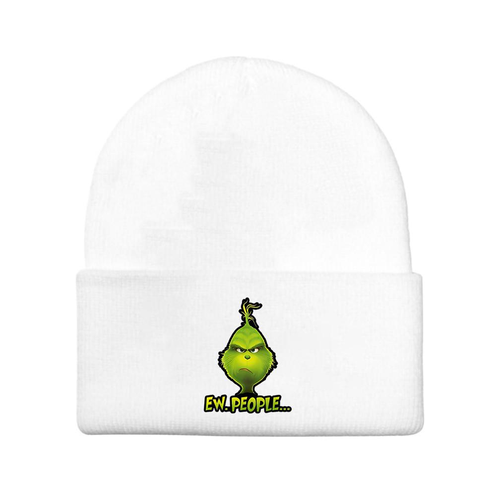 The Grinch Print Knit Hat With Earmuff Protection For Winter Warmth And Unisex Use