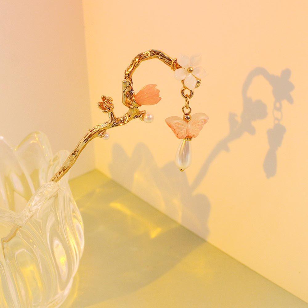 Flower Pendent For Girls Tassel Korean Hanfu Hairpins Women Hair Sticks Hair Clip Chinese Hair Fork