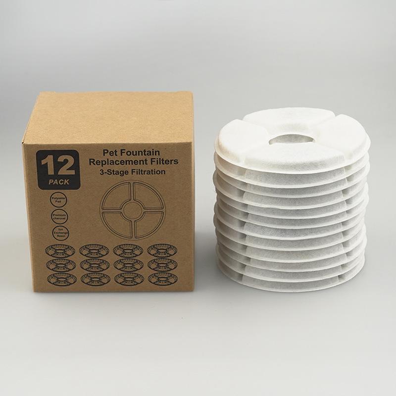 Replacement Activated Carbon Filter For Cat Water Drinking Fountain Replaced Filters Flower For Pet Dog Round Fountain Dispenser