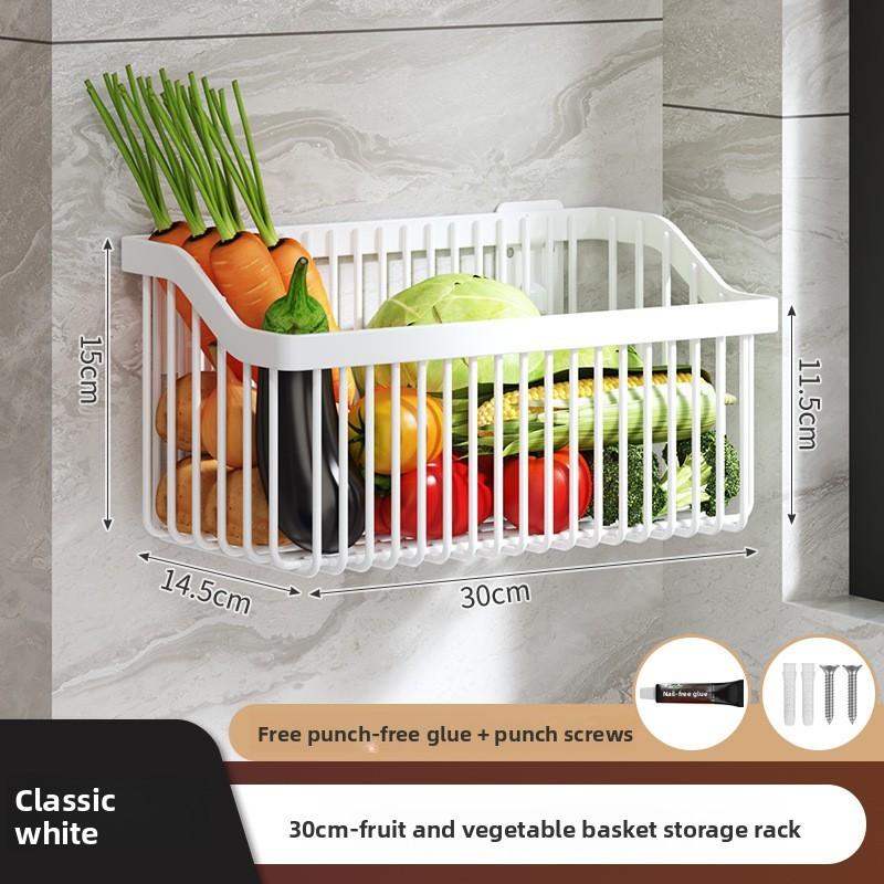 Kitchen Wall Mount Spice Storage Rack With Carbon Steel Material For Fresh Vegetables