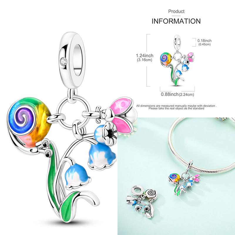 Newest Stunning Charms Bead Copper Lover Flowers Dangle Cute Pets Pendants Fit Original Mula Bracelet Diy Jewelry