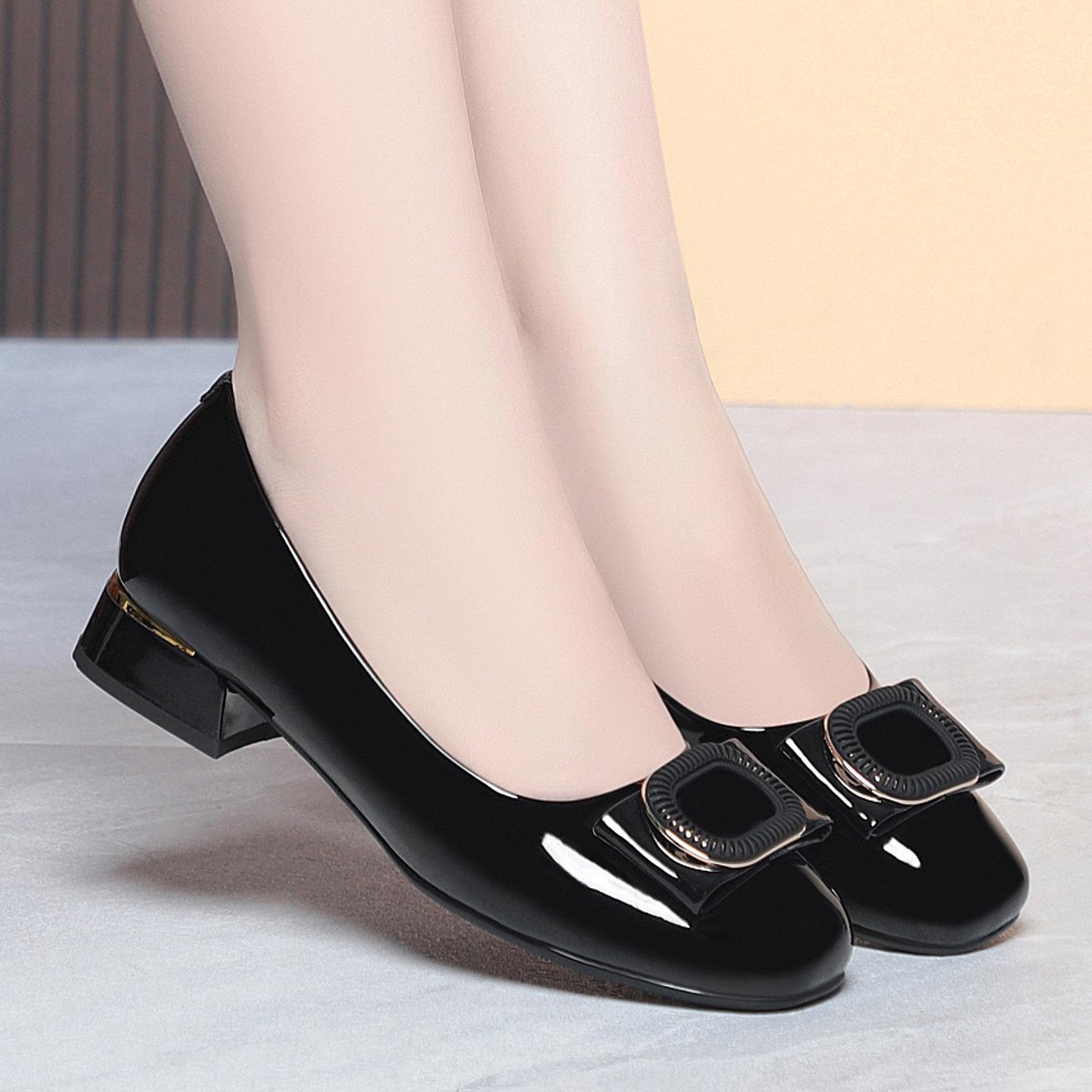 

Весенне-осенние женские туфли-лоферы на низком ходу из натуральной кожи, с мягкой подошвой, мягкой поверхностью, повседневные, универсальные, удобные 35 чёрный