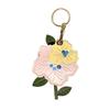 Peach Blossom Leather Keychain: Access Card Holder, Locator Cover, Gift Pendant