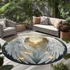 Vintage Angel Wings Round Area Rug Washable Abstract Art Floor Mat Cover for Living Room Bedroom Dining Decor