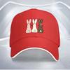 Cute Bunny Print Baseball Cap Polyester Adjustable Casual Hat for Adult Unisex Outdoor Sports