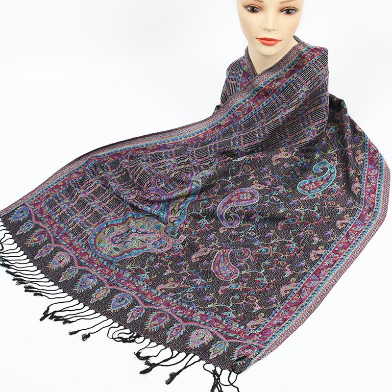 Autumn and Winter Retro Cape Shawl Bohemian Light Luxury Long Scarf Women's Scarf Accessories