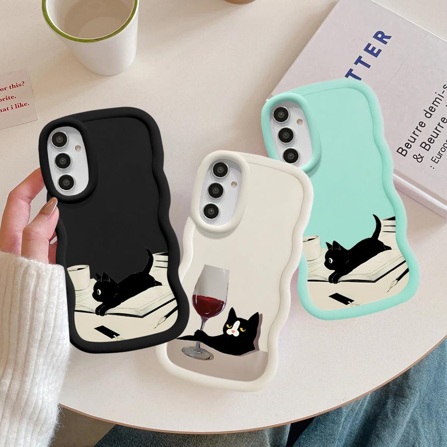 Süße Katzen Hülle für Samsung Galaxy A52 A15 A12 A13 A14 A16 A11 A21s Weiche Handyhülle A06 A05 A53 A04 A22 A23 A33 A03