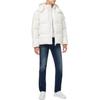 Calvin Klein Minimalist Comfortable Fashion Loose Glossy Hooded Down Jacket Men Outerwear White J327349-YBI
