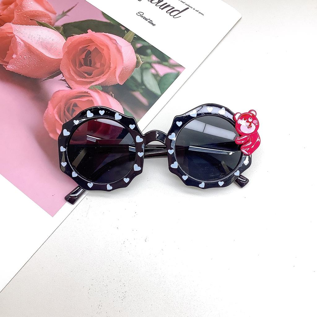 Children'S Cute Sunglasses Cartoon Bear Photo Concave Shape Babies Sunglasses Sunscreen Children'S Glasses