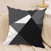 Black And White Gray Geometric Cushion Cover Pillowcase Ultra Soft Skin Friendly Fabric Cloud Like Comfort  Concealed Zipper