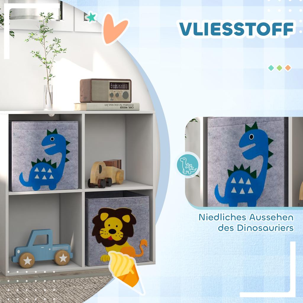Storage Shelf for Kids, Cube, Drawers, MDF, Anti-Tip, White