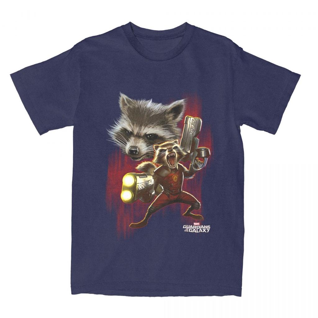 Miniso Twisted Rocket Racoon Raccoon TShirt Men Cotton Guardians Of The Galaxy Racoon Cotton Tee Shirt New Arrival Clothes
