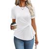 Women Irregular Design Short Sleeve Loose Fit T Shirt Summer Casual
