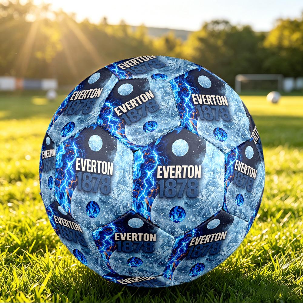 Balón de Fútbol Estampado del Everton Talla 5, Balón de Fútbol Antideslizante para Partido de Adultos, Souvenir para Aficionados al Fútbol