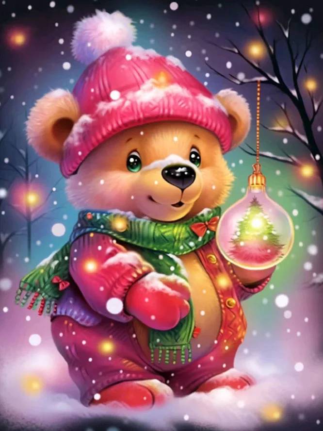 

DIY полная круглая алмазная живопись вышивка крестиком 3D Медведь животное домашняя сцена декоративное искусство алмазная живопись 5d алмазная живопись Full Round 25X37.5CM