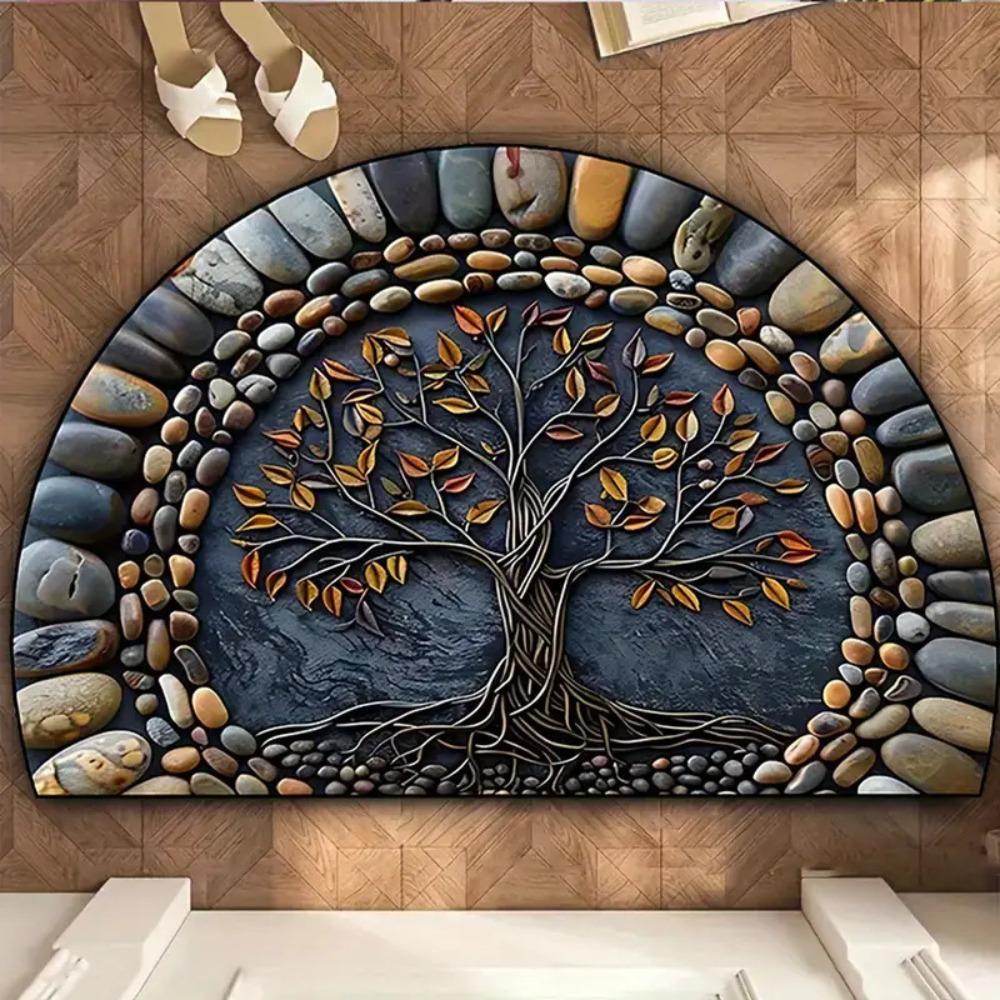 Non-Slip Semi-Circular Carpet Anti-fouling Welcome Mat New Door Mat  Home Decorative