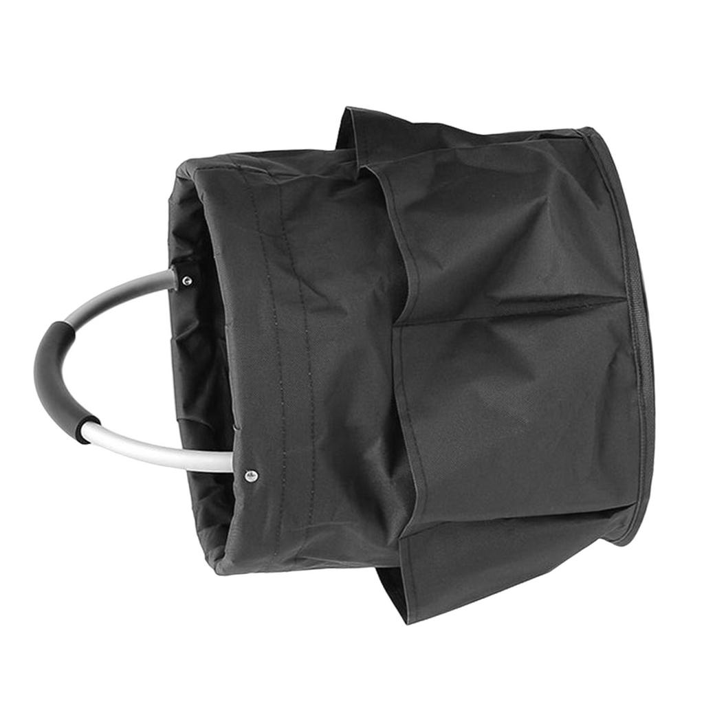 Zusammenklappbarer Picknickkorb mit großem Fassungsvermögen Oxford-Gewebe Reise Outdoor Campingkorb mit Griff Schwarz