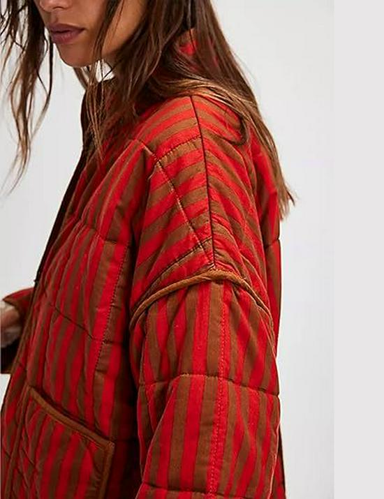 2024 Autumn/Winter Quilted Color Block Women's Cotton Jacket