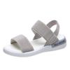 Fashion Women's Fashion Trend Anti-slip Wear Elastic Elasticity Comfortable Matching Color Sole Pure Black Shoelace Flat Sandals